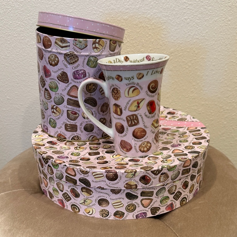 Chocolatier's Delight Vintage Mug and Teacup Set